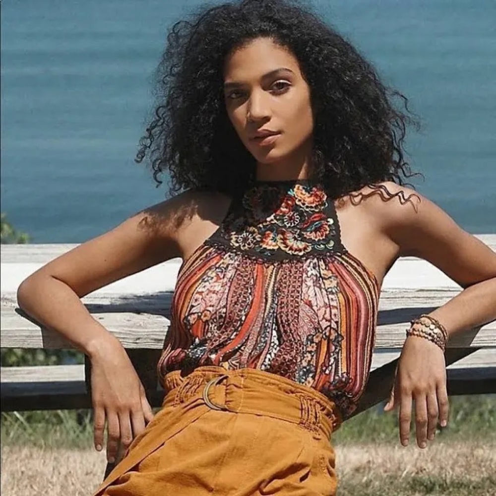 Anthropologie Fiona Embroidered Tank by Bhanuni by Jyoti Size Medium NWT